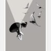 Birdy Art Print Gray