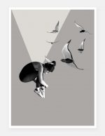 Birdy Art Print Gray